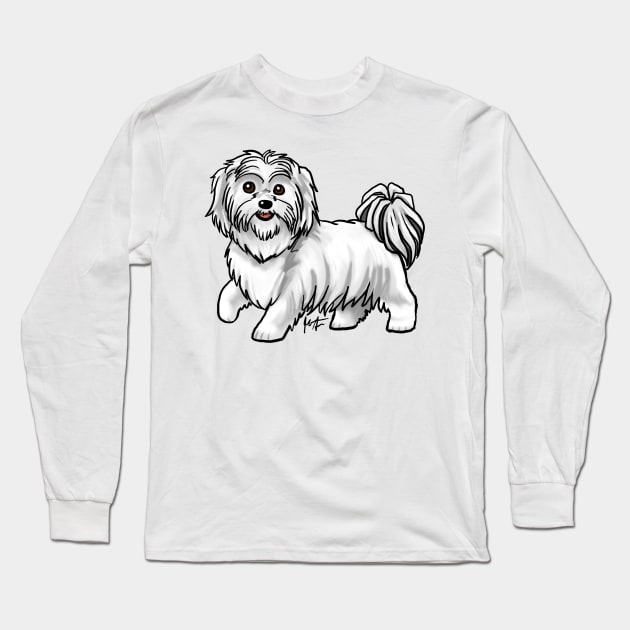 Dog - Shih Tzu - White Long Sleeve T-Shirt by Jen's Dogs Custom Gifts and Designs